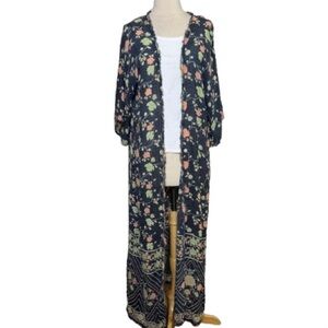 Floral Long Kimono Cardigan